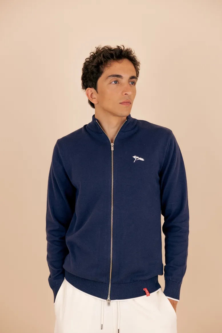 L_Essentiel_Cardigan_Zippé_Coton_bio_Navy_Miae