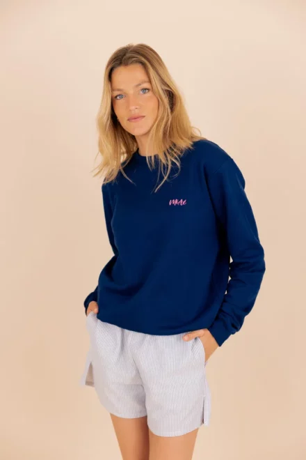Le_Simplissime_Sweat-Shirt_Bleu_Marine_ROse_miae