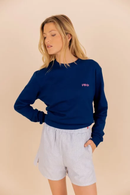 Le_Charmeur_ Short_Rayure_Bleues_Rose