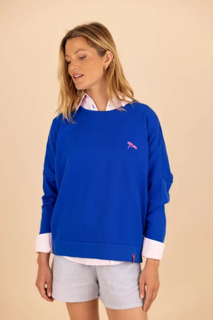 L'_Azur_Sweater_coton_bio_ Bleu_Cobalt_Miae