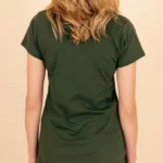 L'Épuré, T-shirt Col Rond Femme kaki, en Coton Bio.