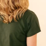 L'Épuré, T-shirt Col Rond Femme kaki, en Coton Bio.