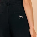 Le Zéphir — Pantalon noir à Pinces Femme en 100 % Lin