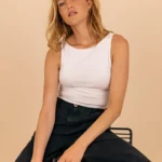 Le Zéphir — Pantalon noir à Pinces Femme en 100 % Lin