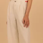 Le Zéphir — Pantalon écru à Pinces Femme en 100 % Lin