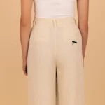 Le Zéphir — Pantalon écru à Pinces Femme en 100 % Lin