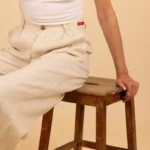 Le Zéphir — Pantalon écru à Pinces Femme en 100 % Lin