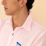 La Légère — Chemise rose Homme en Lin & Coton Bio