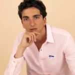 La Légère — Chemise rose Homme en Lin & Coton Bio