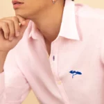 La Légère — Chemise rose Homme en Lin & Coton Bio