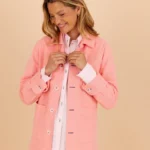 Veste de Meï , Notre veste de travail ,Unisexe, Rose en coton Bio.