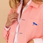 Veste de Meï , Notre veste de travail ,Unisexe, Rose en coton Bio.