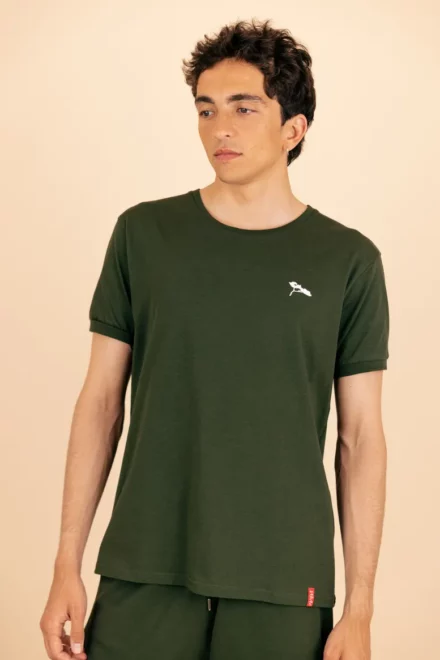 L'authentique, T-Shirt Homme, Kaki, en coton Bio.
