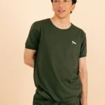 L'authentique, T-Shirt Homme, Kaki, en coton Bio.
