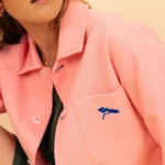 Veste de Meï , Notre veste de travail ,Unisexe, Rose en coton Bio.