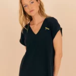 La Brise d'été, La robe noire, en coton et modal , 100% naturelle.