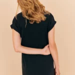 La Brise d'été, La robe noire, en coton et modal , 100% naturelle.